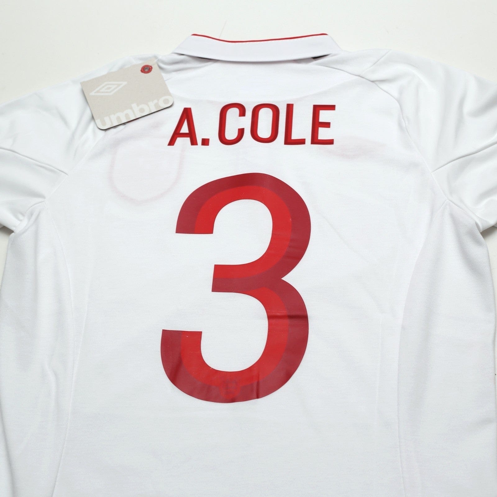 2012/13 Cole #3 England Vintage Umbro Home Football Shirt (38) 100th Cap BNWT