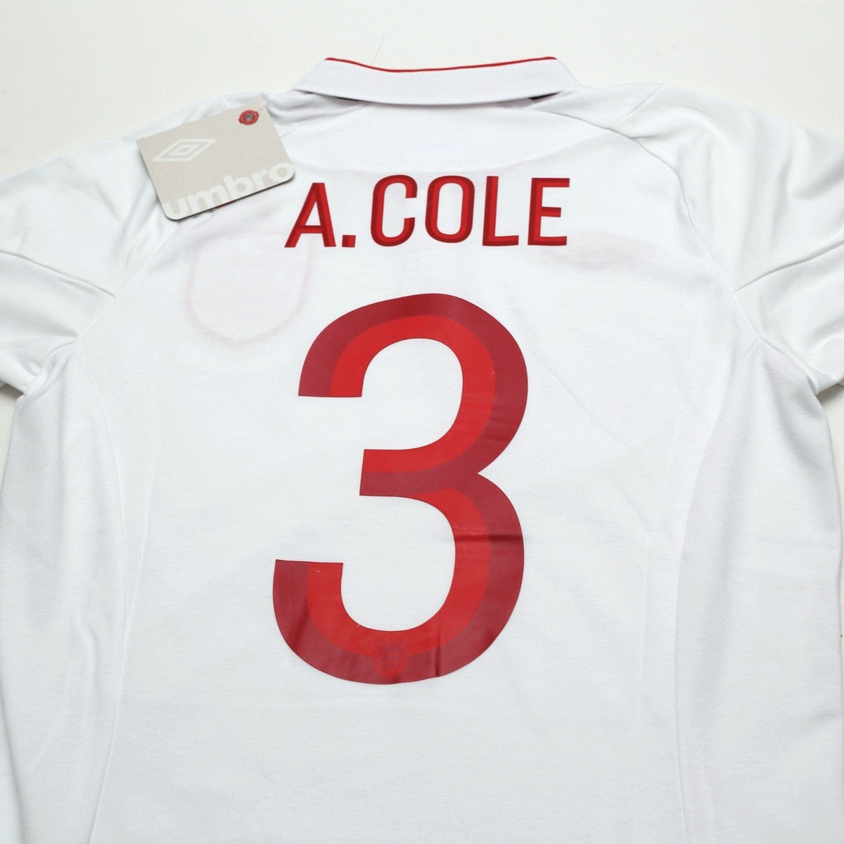 2012/13 Cole #3 England Vintage Umbro Home Football Shirt (38) 100th Cap BNWT