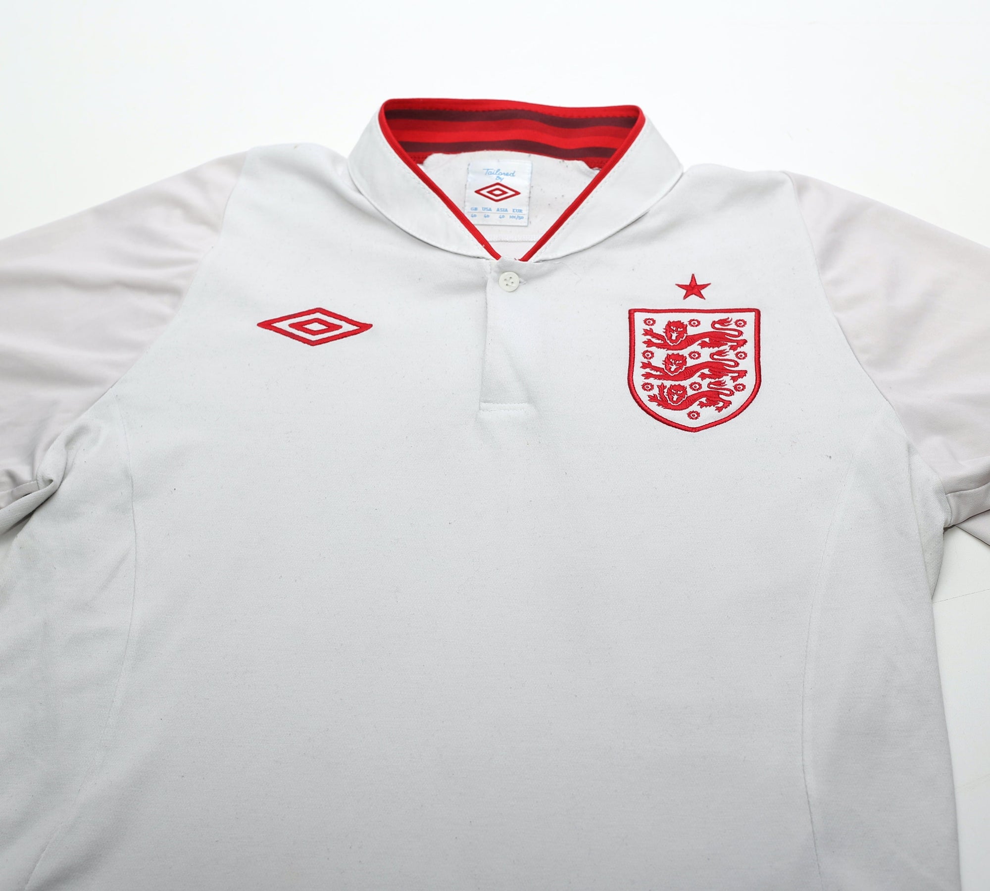 2012/13 ENGLAND Vintage Umbro Home Football Shirt (M) Euro 2012