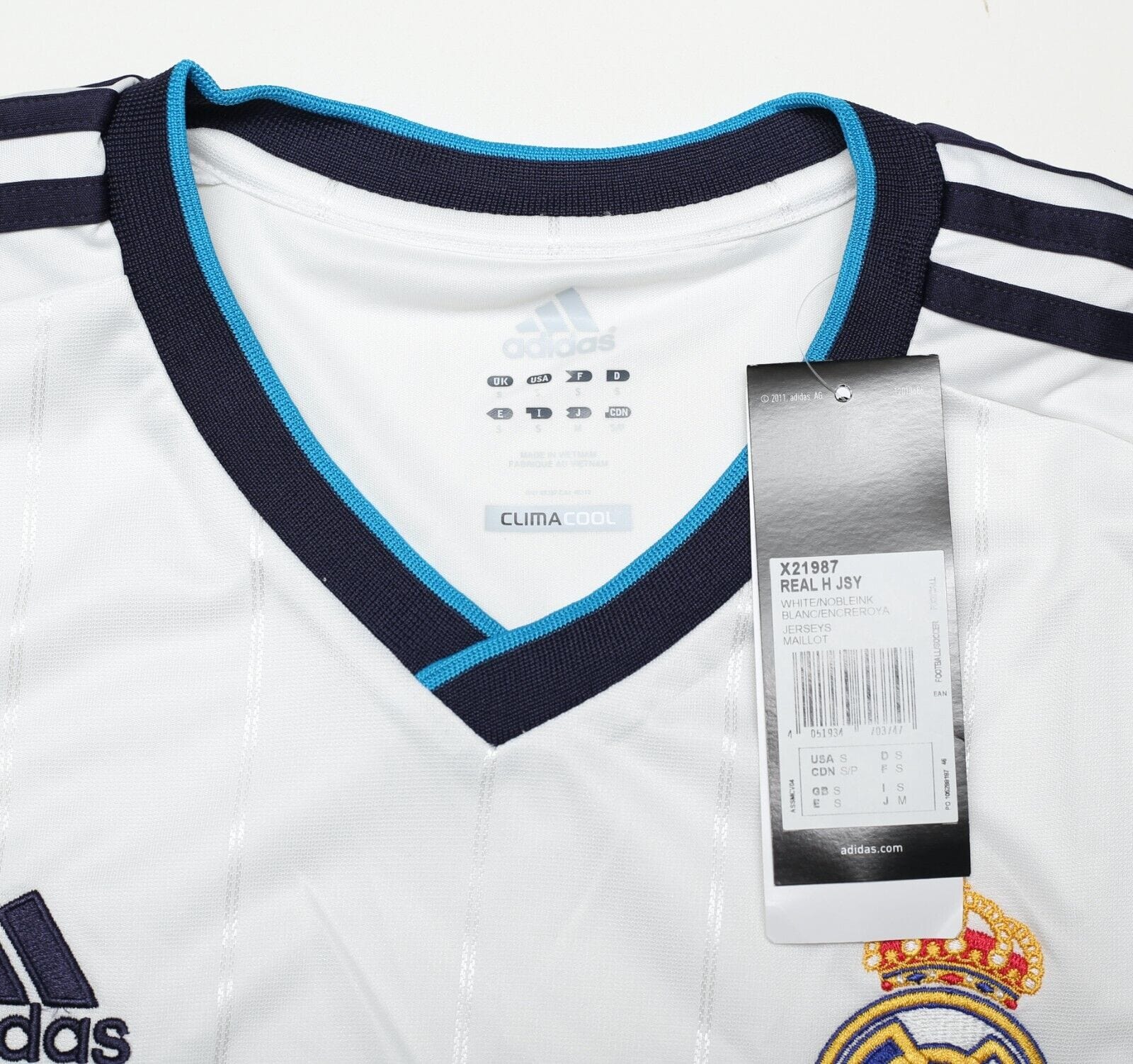 adidas+Real+Madrid+Home+Climacool+Soccer+Jersey+Football+Shirt+Large for  sale online