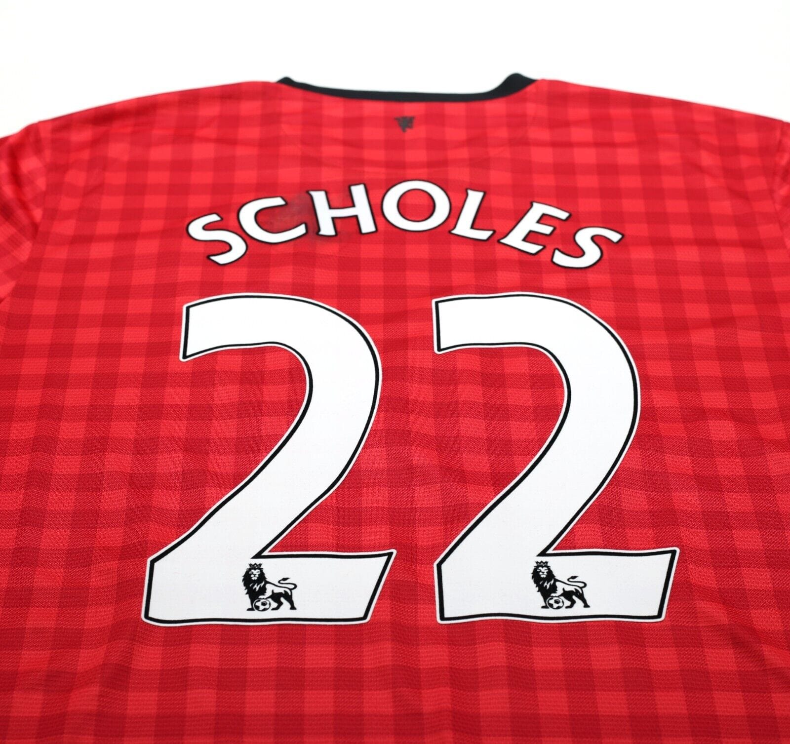 2012/13 SCHOLES #22 Manchester United Vintage Nike Home Football Shirt (XL)