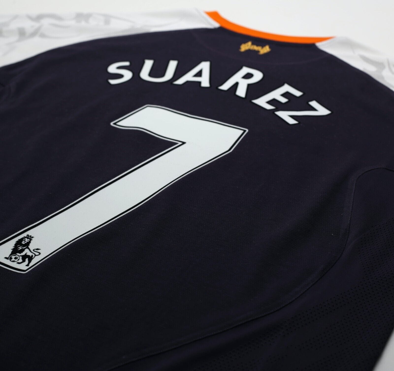 2012/13 SUAREZ #7 Liverpool Vintage Warrior Away Football Shirt (M)