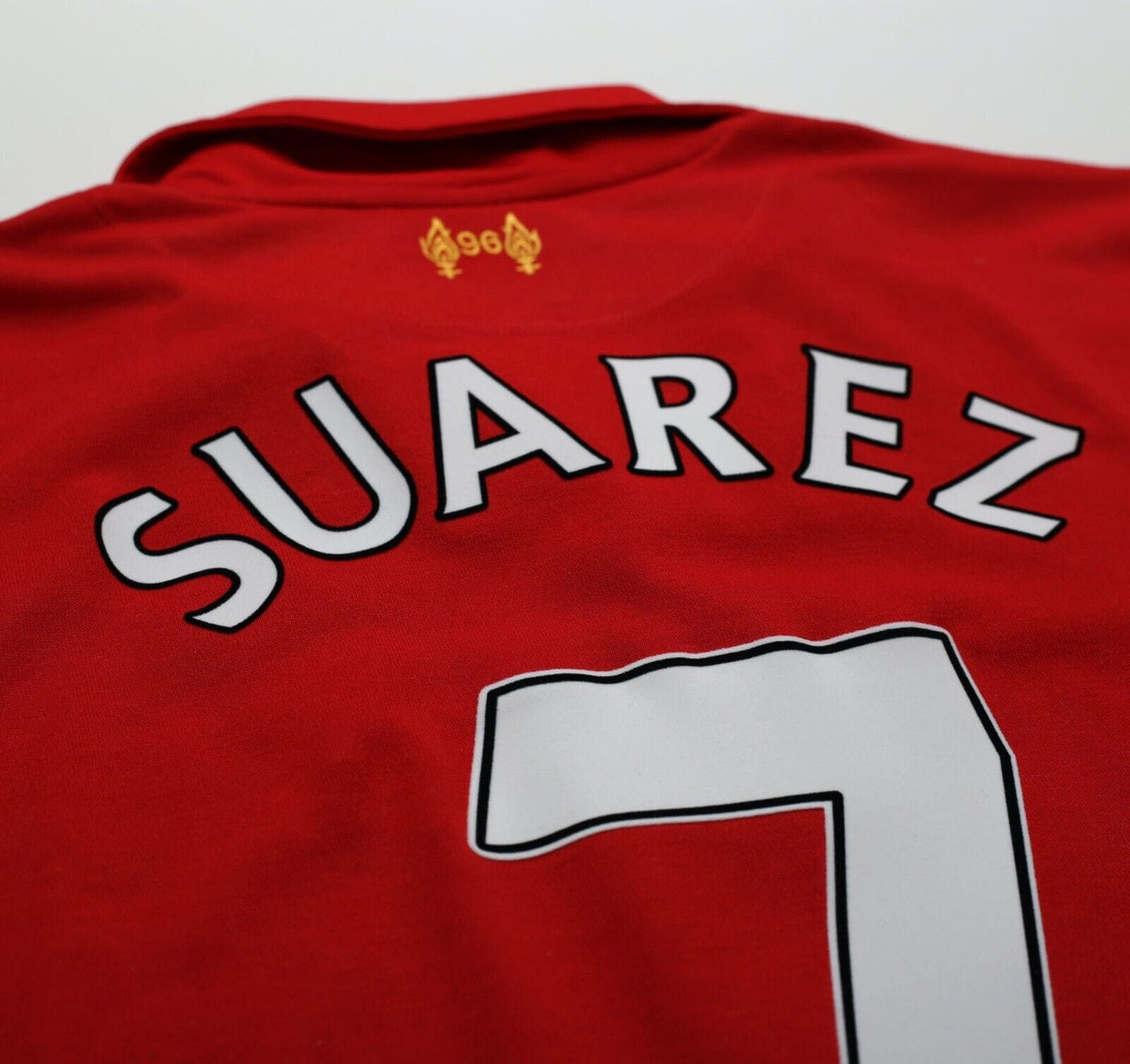 2012/13 SUAREZ #7 Liverpool Vintage Warrior Home Football Shirt Jersey (M)