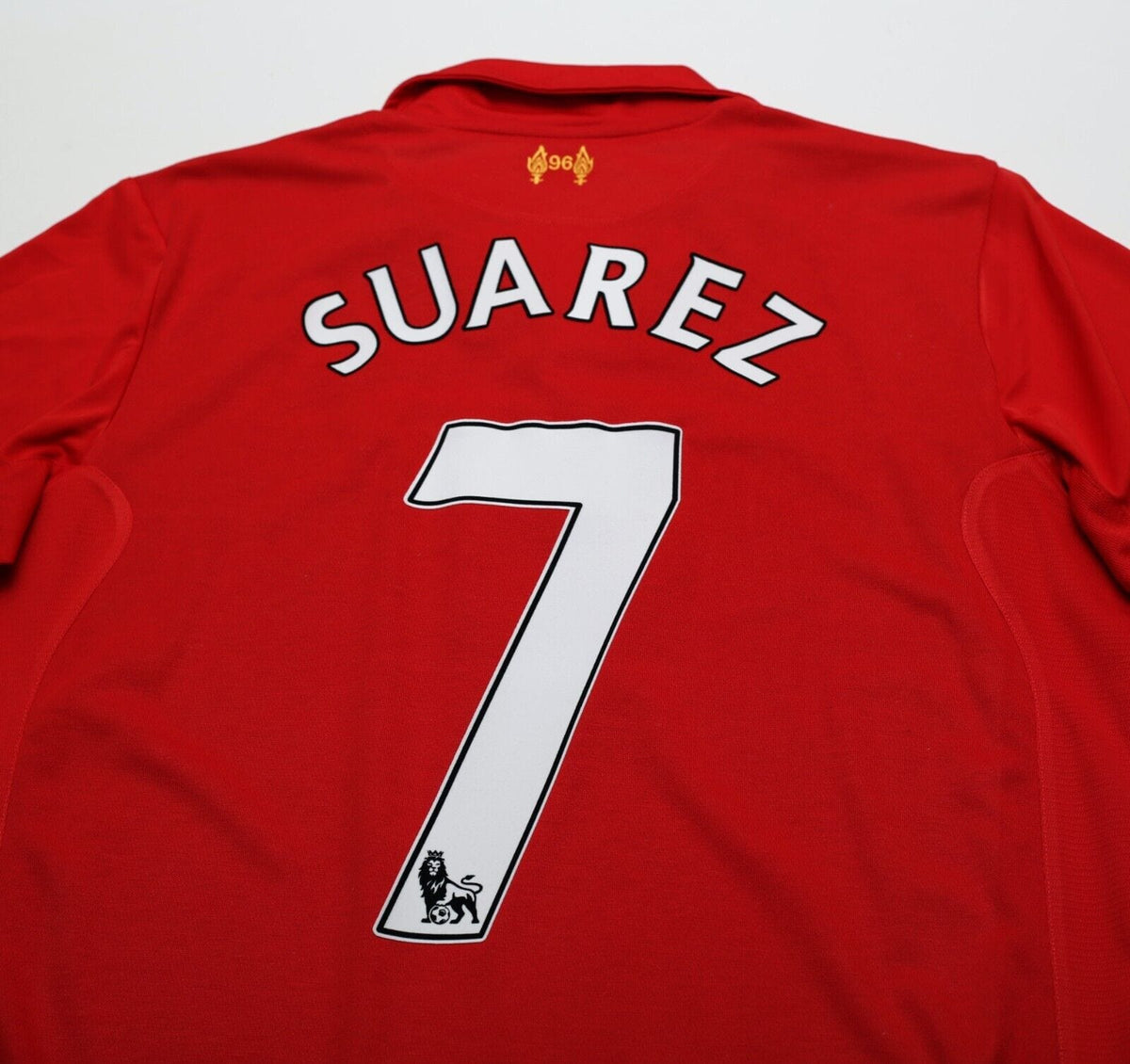 2012/13 SUAREZ #7 Liverpool Vintage Warrior Home Football Shirt Jersey (M)