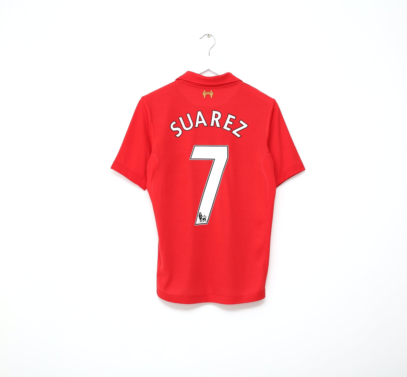 2012/13 SUAREZ #7 Liverpool Vintage Warrior Home Football Shirt Jersey (S)