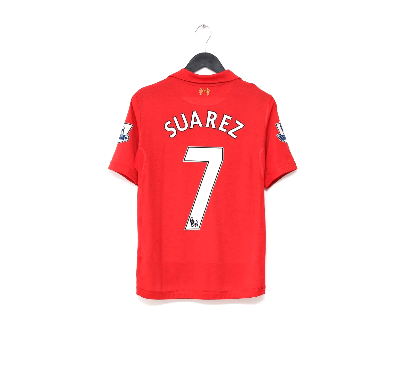 2012/13 SUAREZ #7 Liverpool Vintage Warrior Home Football Shirt Jersey (S)