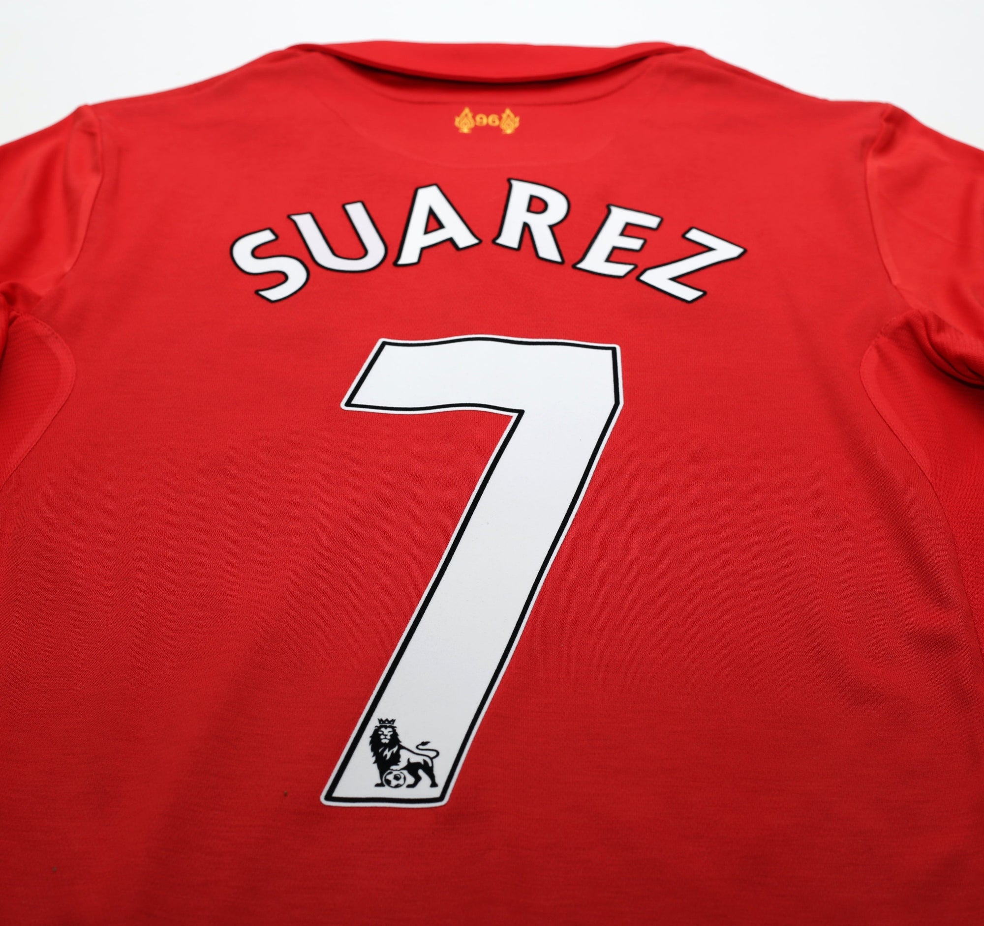 2012/13 SUAREZ #7 Liverpool Vintage Warrior Home Football Shirt Jersey (S)