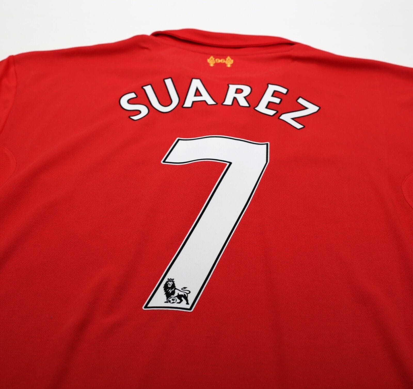 2012/13 SUAREZ #7 Liverpool Vintage Warrior Home Football Shirt Jersey (XXL)