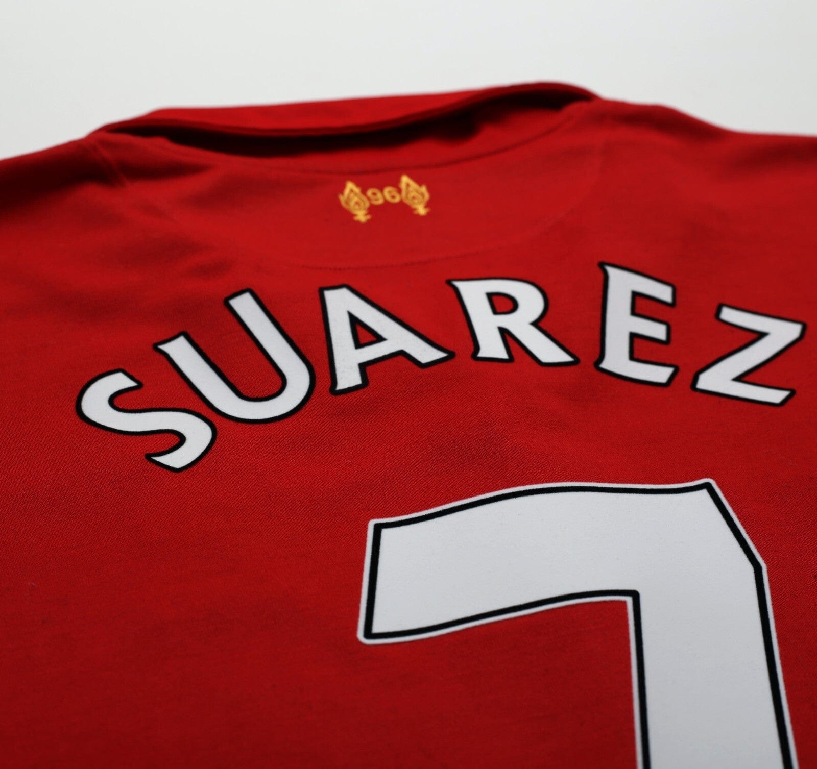 2012/13 SUAREZ #7 Liverpool Vintage Warrior Home Football Shirt (L)