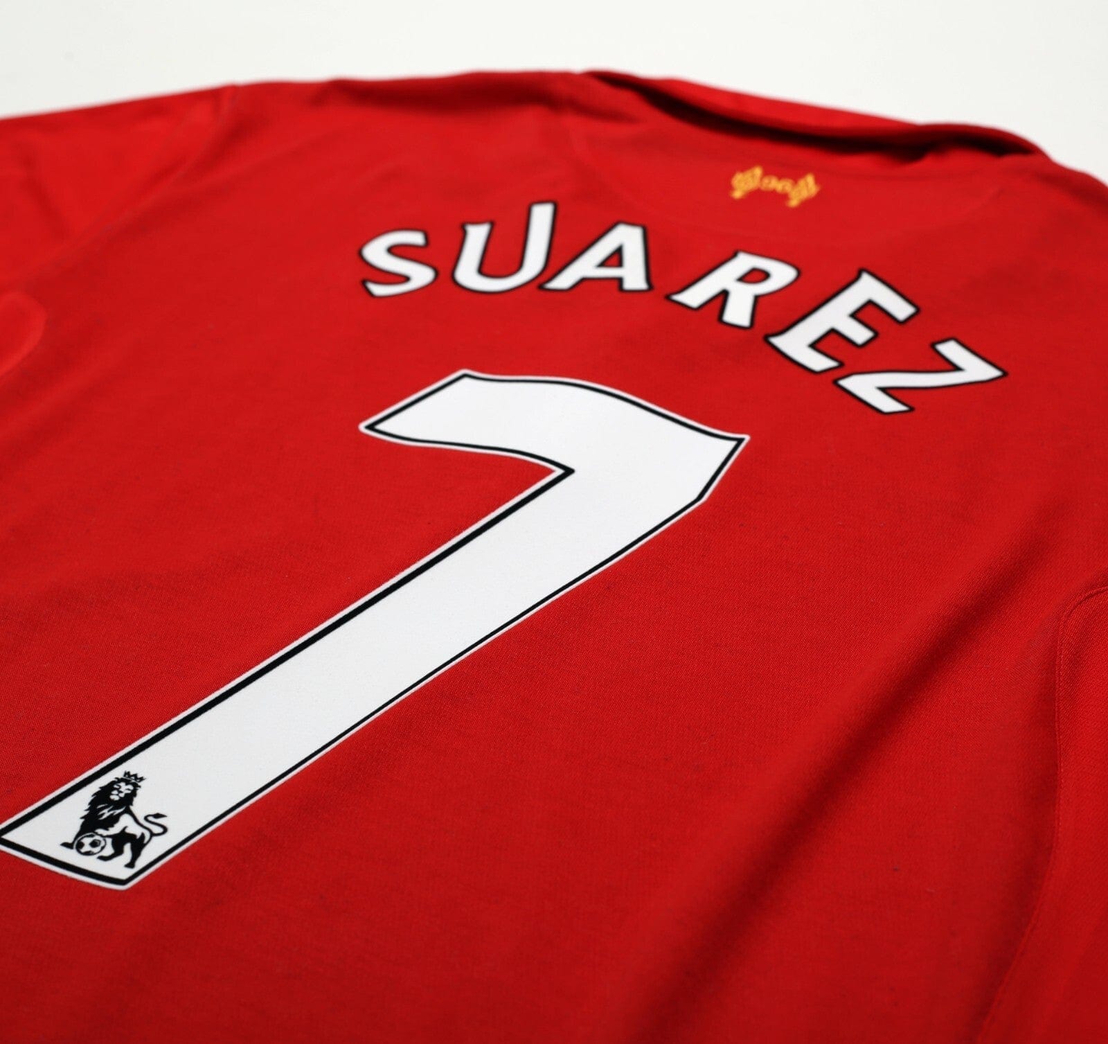2012/13 SUAREZ #7 Liverpool Vintage Warrior Home Football Shirt (L)