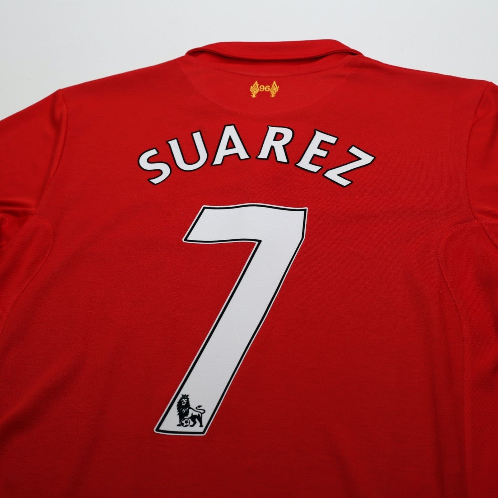 2012/13 Suarez #7 Liverpool Vintage Warrior Home Football Shirt (L