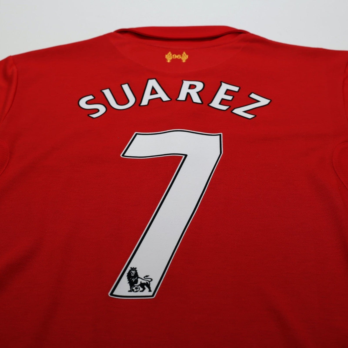 2012/13 Suarez #7 Liverpool Vintage Warrior Home Football Shirt (L)