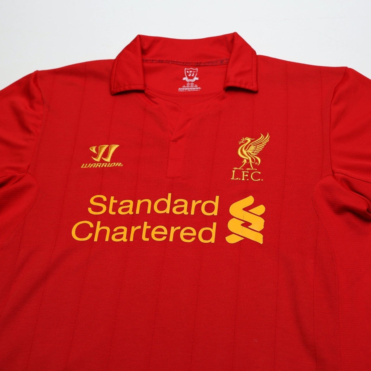 2012/13 Suarez #7 Liverpool Vintage Warrior Home Football Shirt (L)