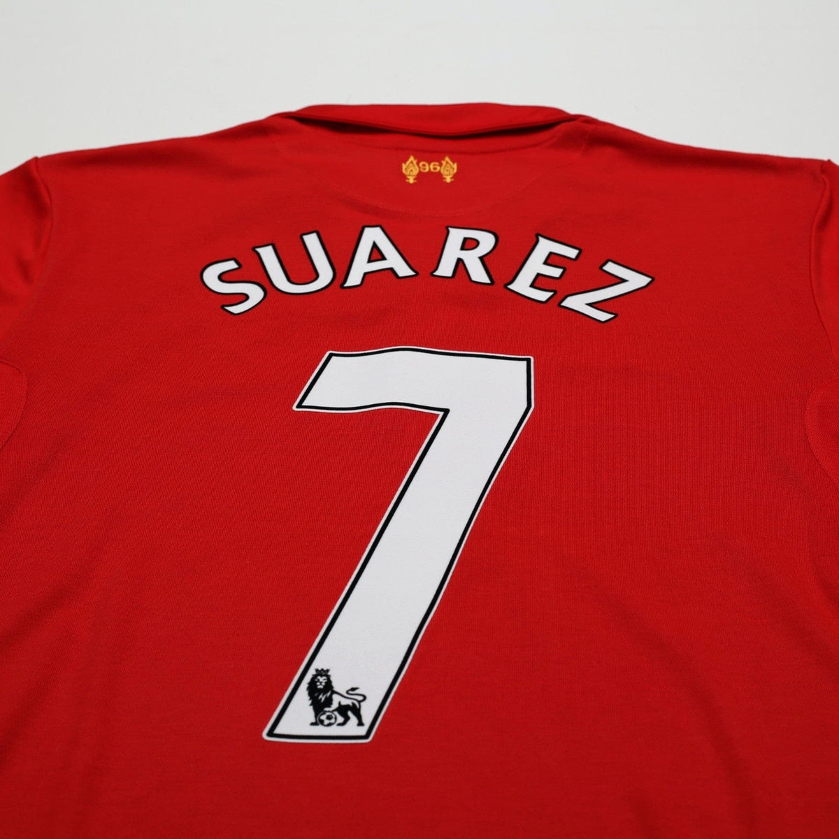 2012/13 Suarez #7 Liverpool Vintage Warrior Home Football Shirt (L)