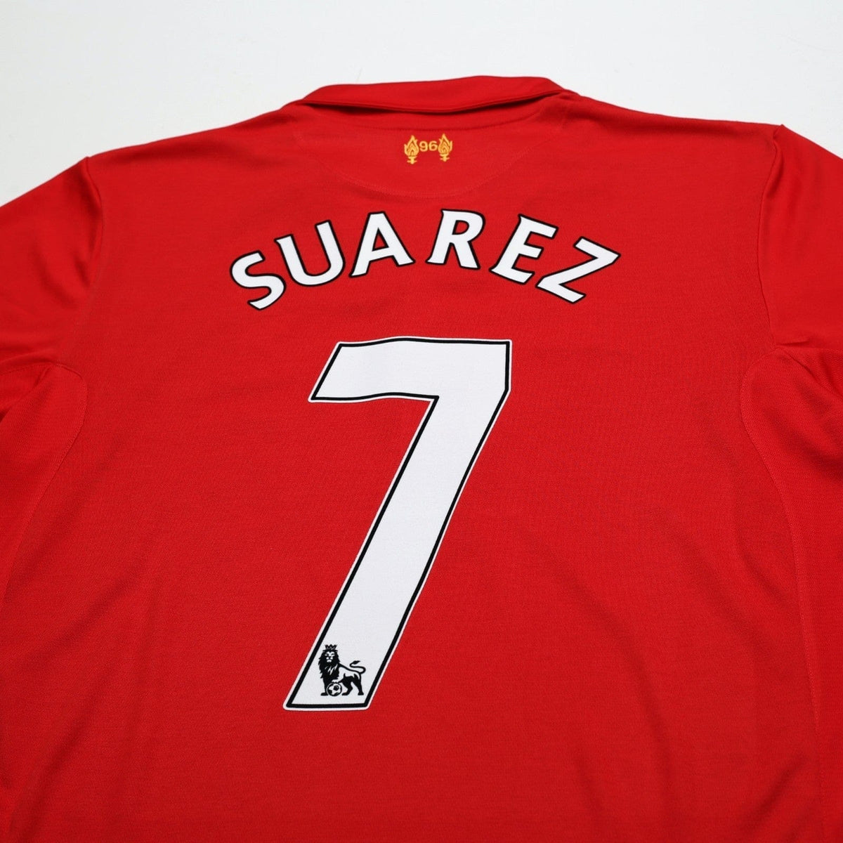 2012/13 Suarez #7 Liverpool Vintage Warrior Home Football Shirt (L)
