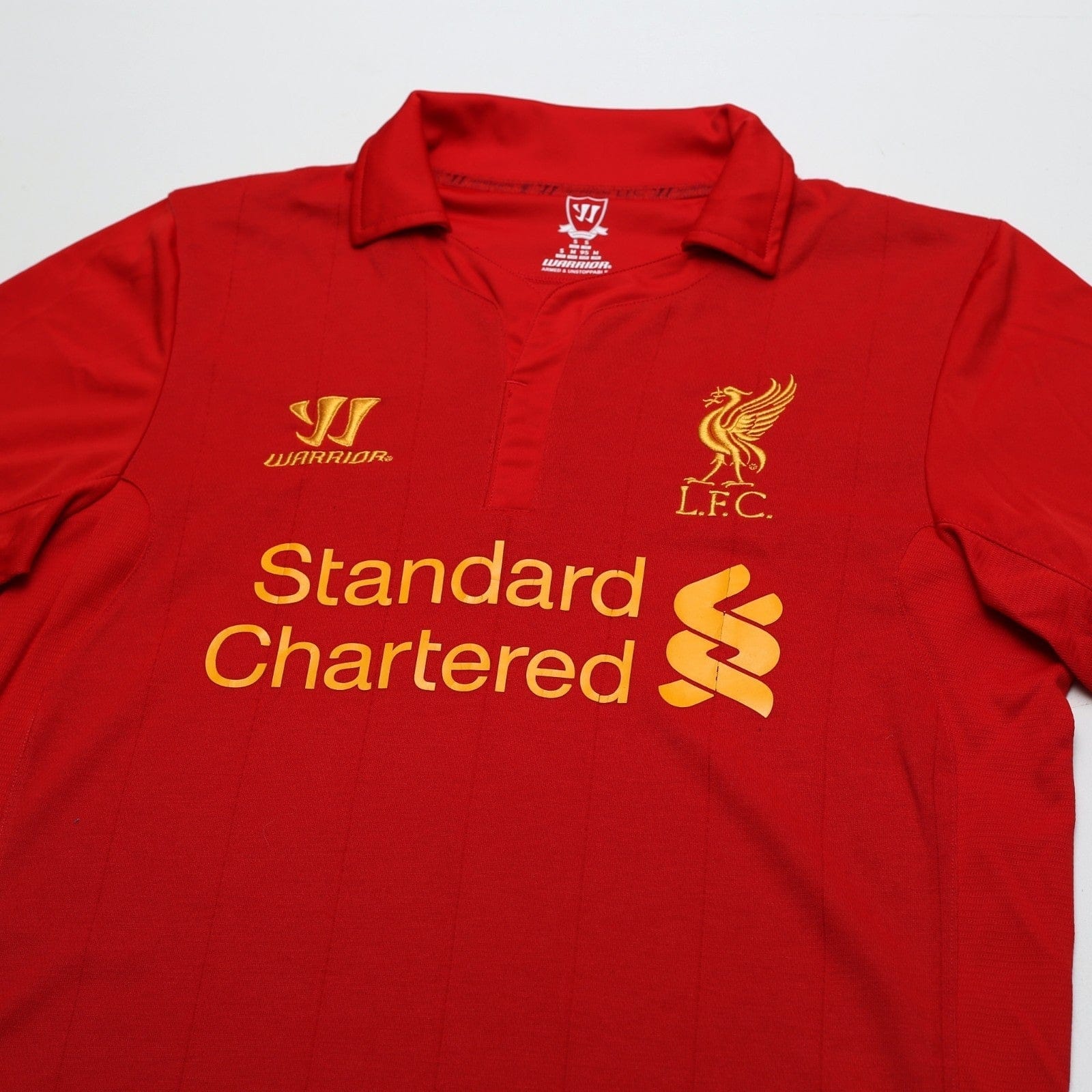 2012/13 Suarez #7 Liverpool Vintage Warrior Home Football Shirt (S)