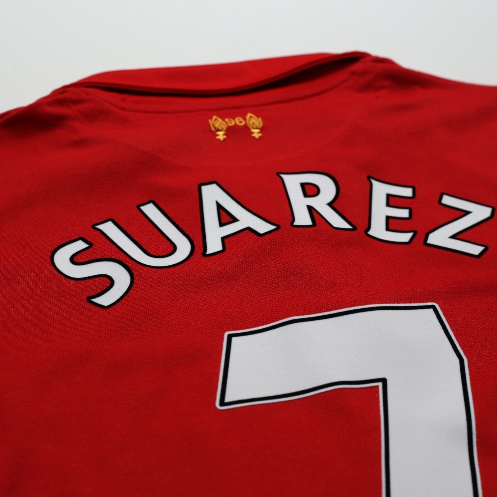 2012/13 Suarez #7 Liverpool Vintage Warrior Home Football Shirt (S)