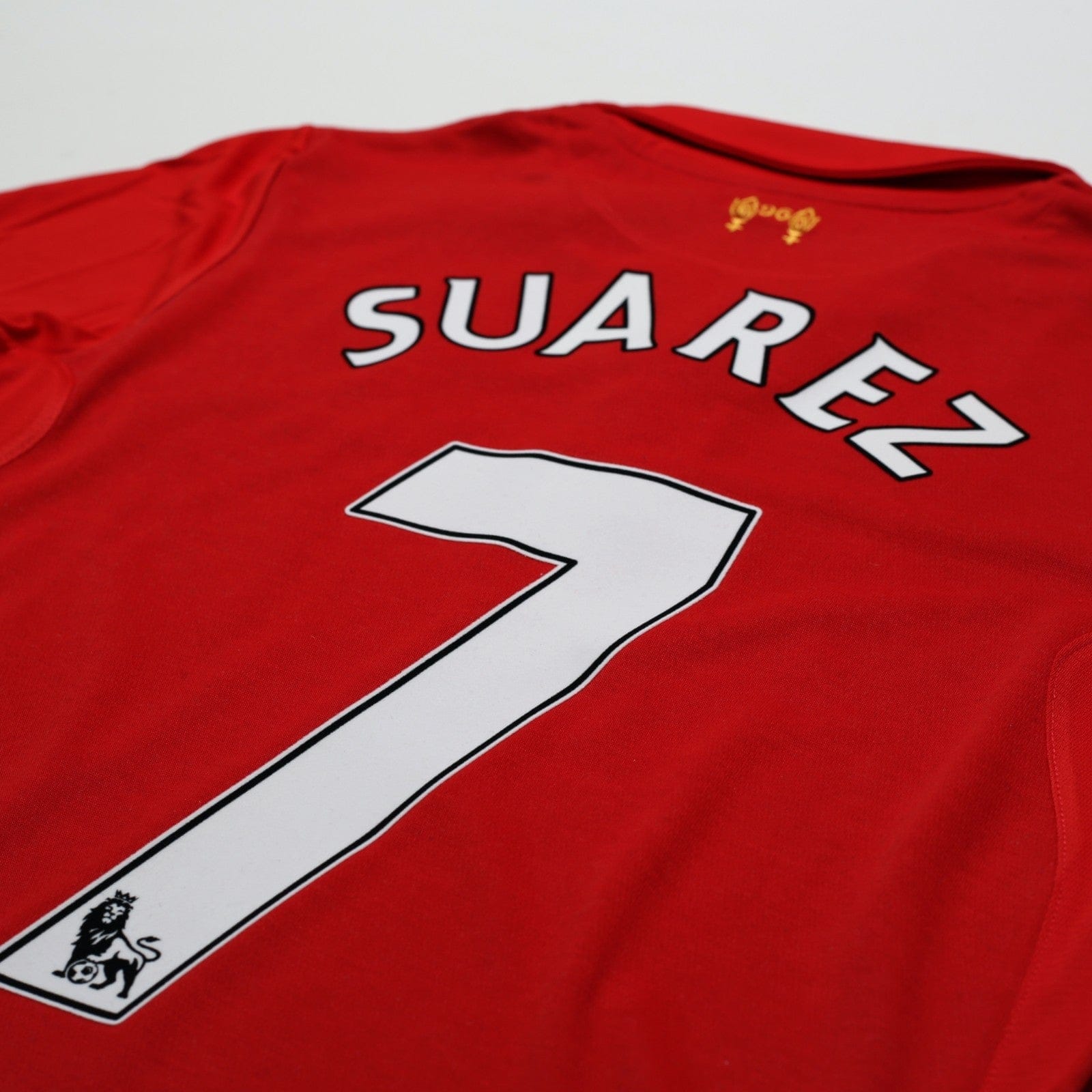 2012/13 Suarez #7 Liverpool Vintage Warrior Home Football Shirt (S)