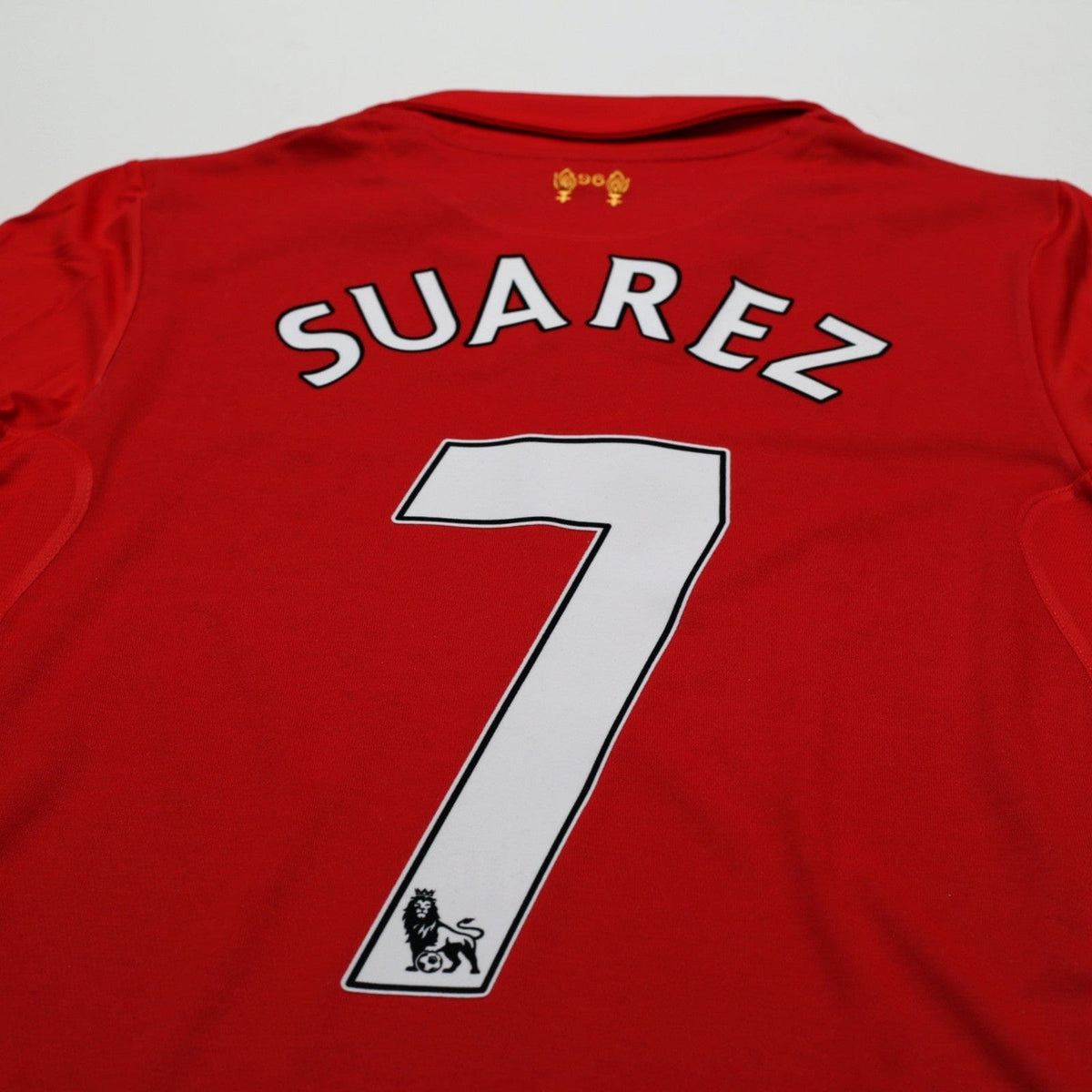 2012/13 Suarez #7 Liverpool Vintage Warrior Home Football Shirt (S)