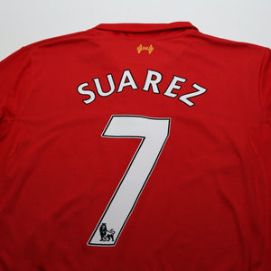 2012/13 Suarez #7 Liverpool Vintage Warrior L/S Home Football Shirt (L)