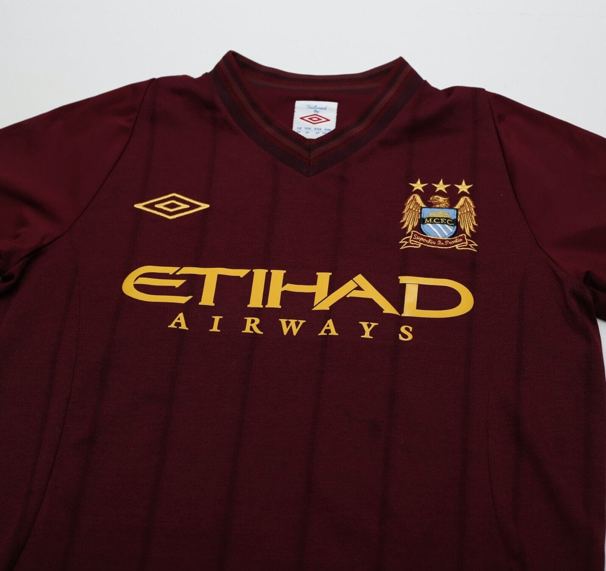 2012/13 TEVEZ #32 Manchester City Vintage Umbro Away Football Shirt (M)