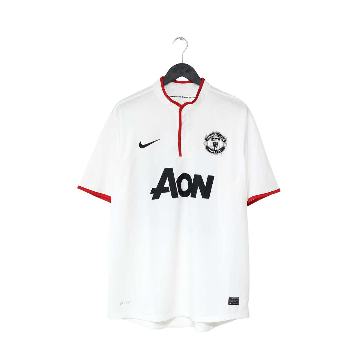 2012/14 Van Persie #20 Manchester United Nike away football shirt in white with grey pattern