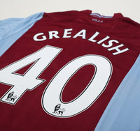 2013/14 GREALISH #40 Aston Villa Vintage Macron Home Football Shirt (M)