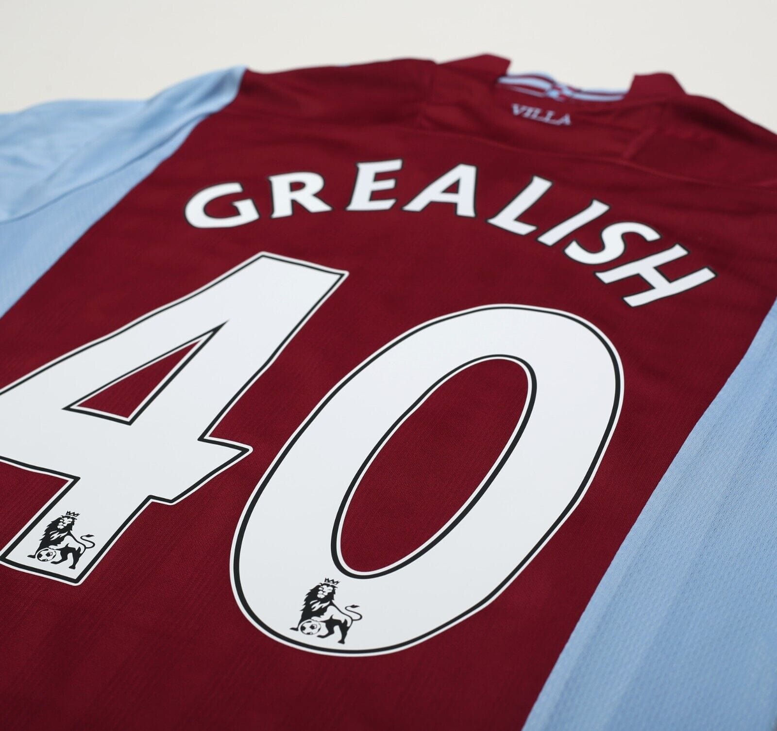 2013/14 GREALISH #40 Aston Villa Vintage Macron Home Football Shirt (M)