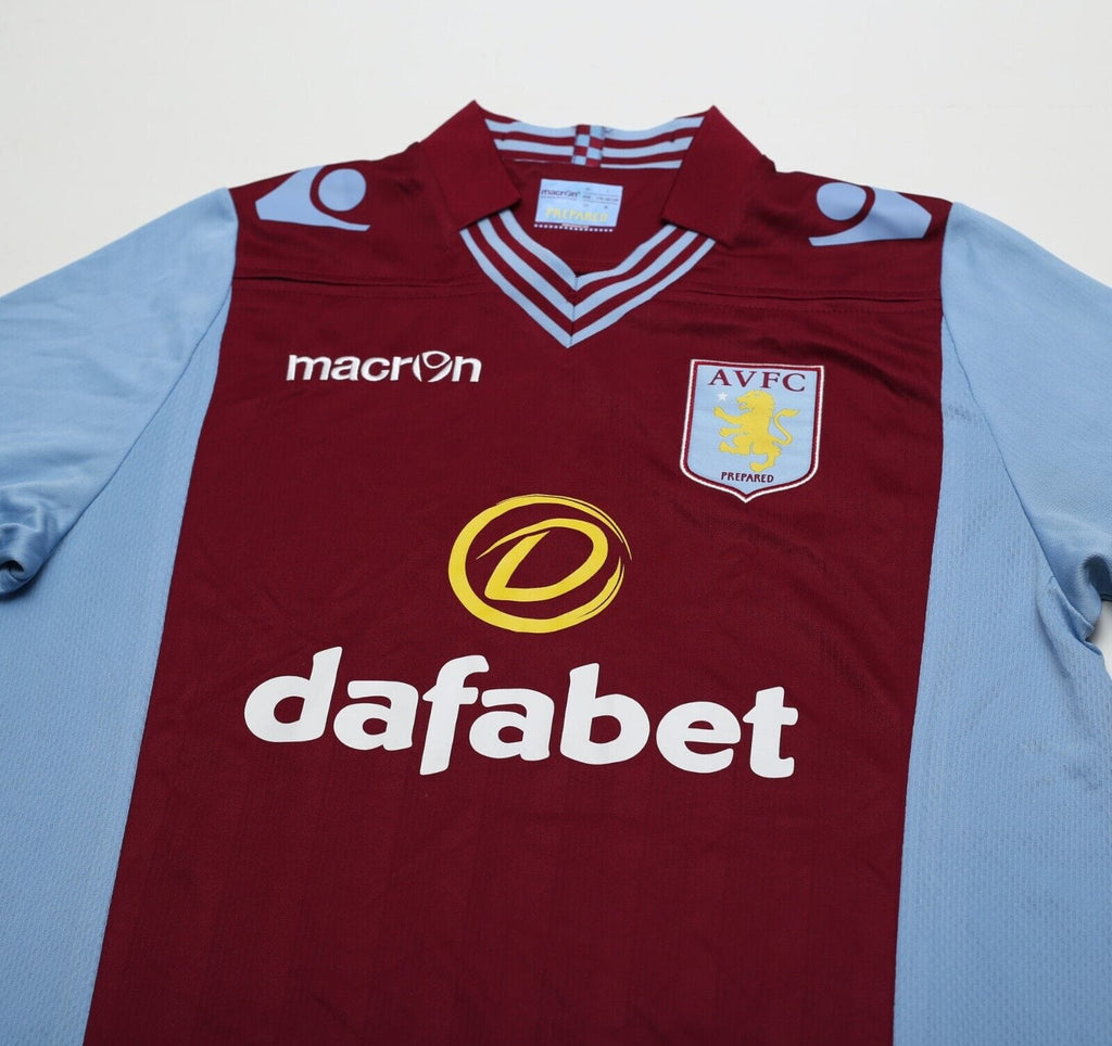 2013/14 GREALISH #40 Aston Villa Vintage Macron Home Football Shirt (M)