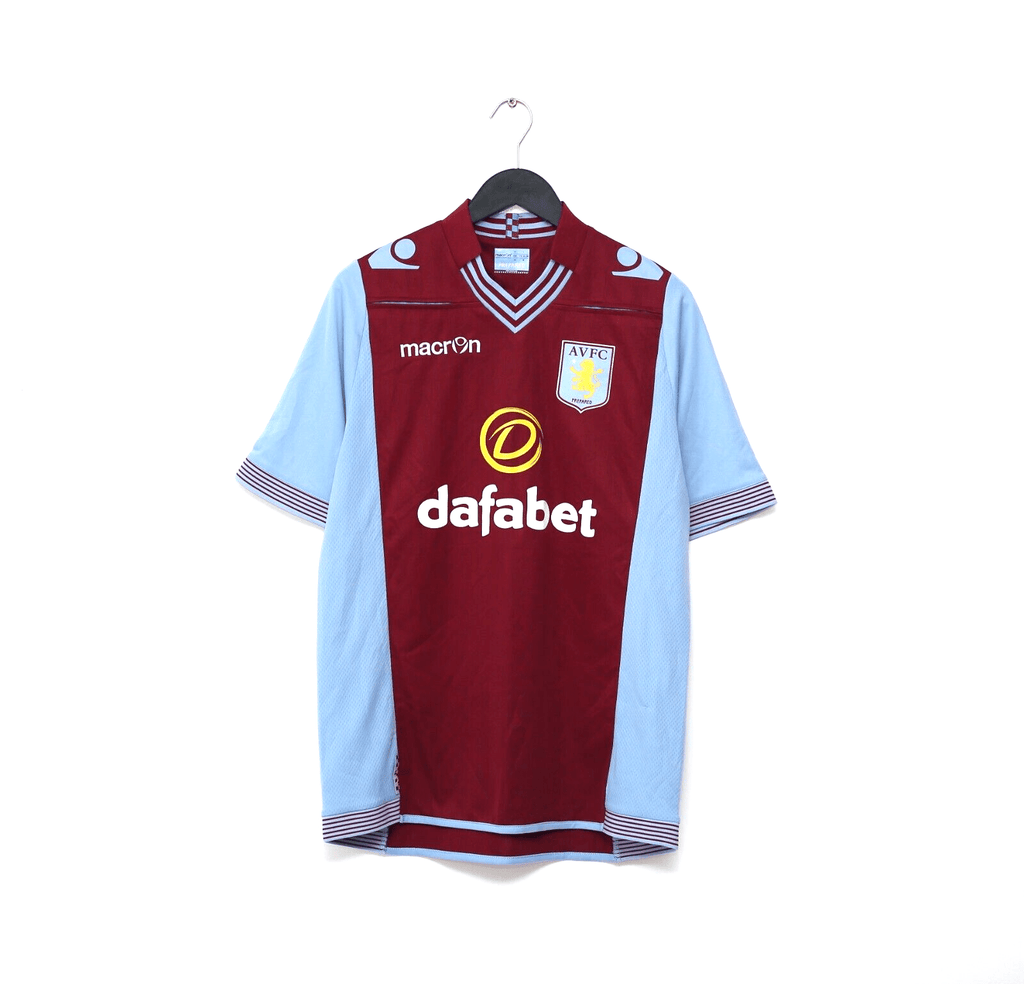 2013/14 GREALISH #40 Aston Villa Vintage Macron Home Football Shirt (M)