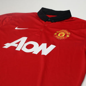 2013/14 Jones #4 Manchester United Vintage Home Football Shirt (XL)