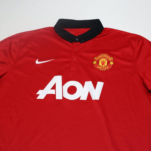 2013/14 Jones #4 Manchester United Vintage Home Football Shirt (XL)