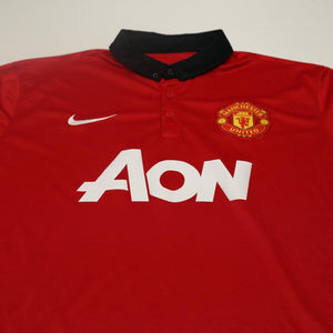 2013/14 Jones #4 Manchester United Vintage Home Football Shirt (XL)