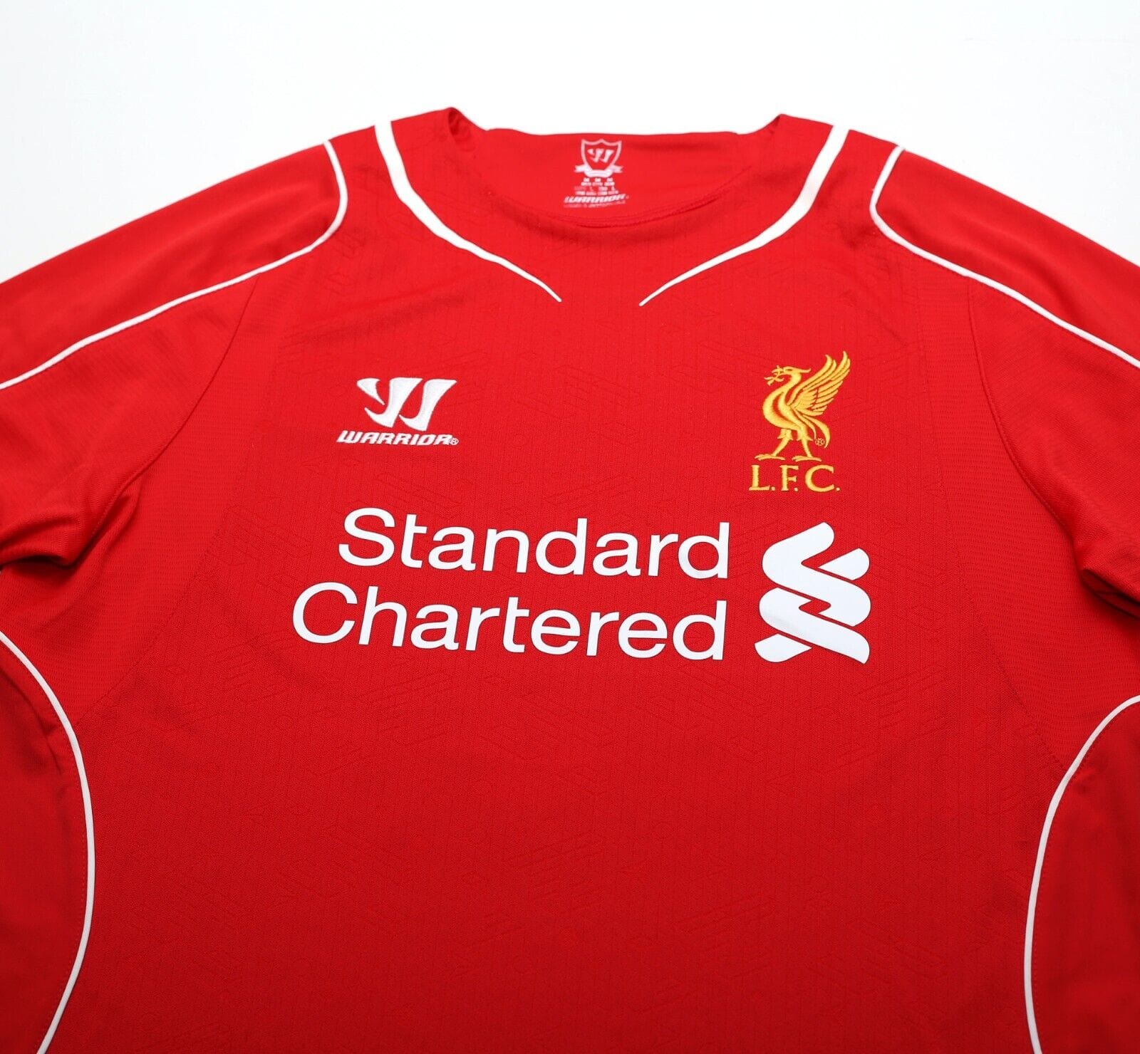 2014/15 GERRARD #8 Liverpool Vintage Warrior Home Football Shirt (M)