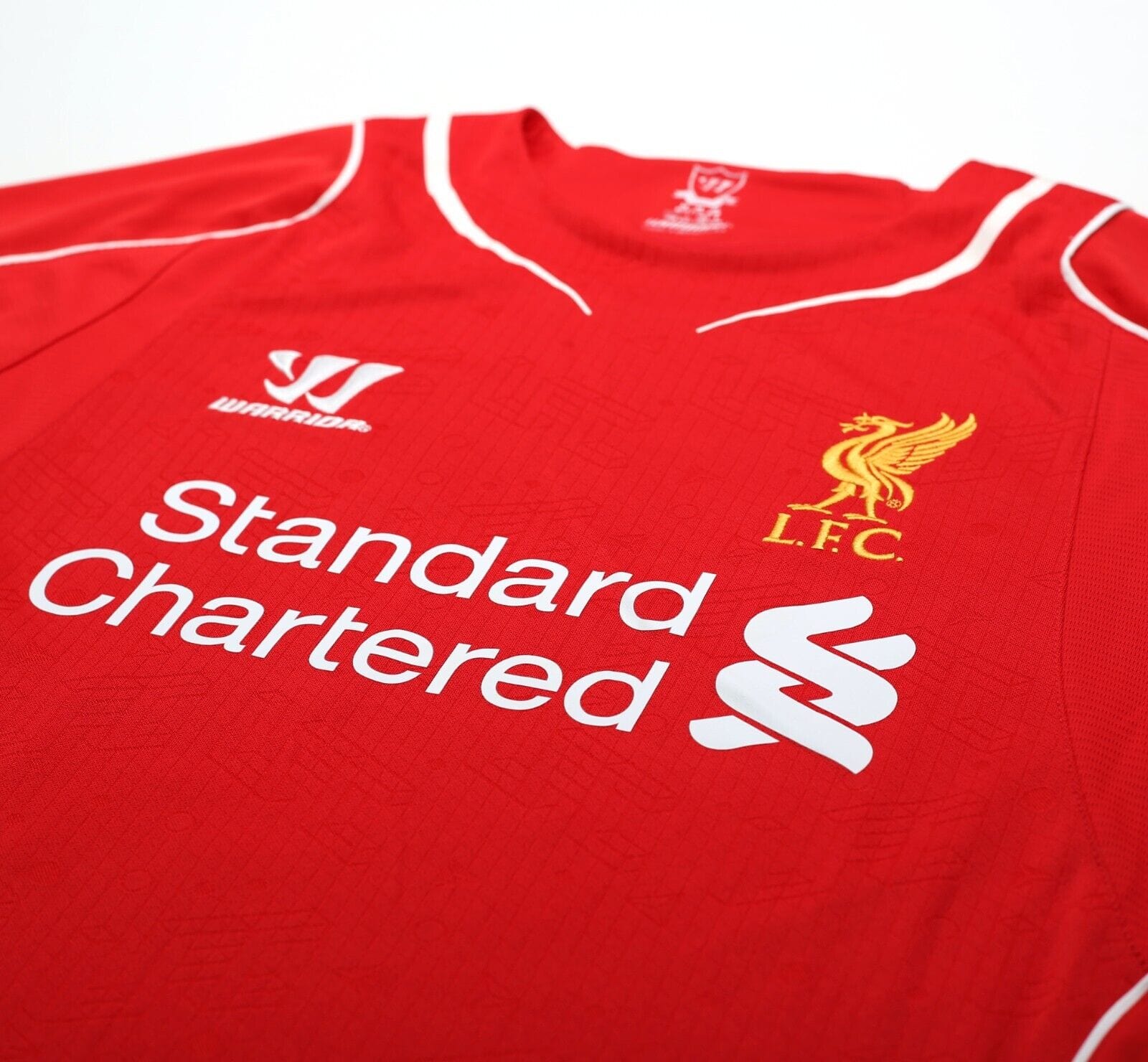 2014/15 GERRARD #8 Liverpool Vintage Warrior Home Football Shirt (M)