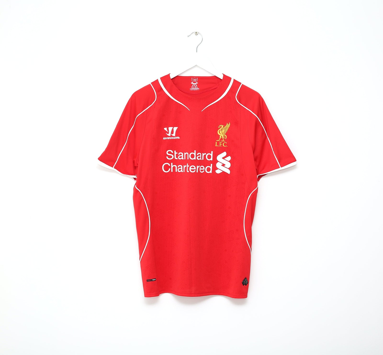 2014/15 GERRARD #8 Liverpool Vintage Warrior Home Football Shirt (M)