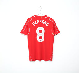 2014/15 GERRARD #8 Liverpool Vintage Warrior Home Football Shirt (M)