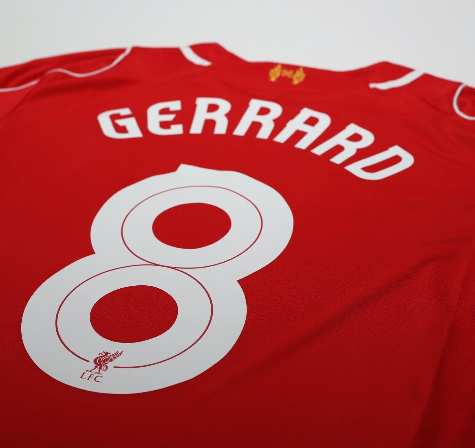 2014/15 GERRARD #8 Liverpool Warrior Home Football Shirt (L)