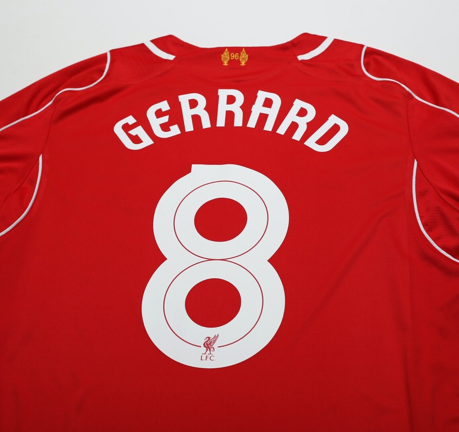 2014/15 GERRARD #8 Liverpool Warrior Home Football Shirt (L)