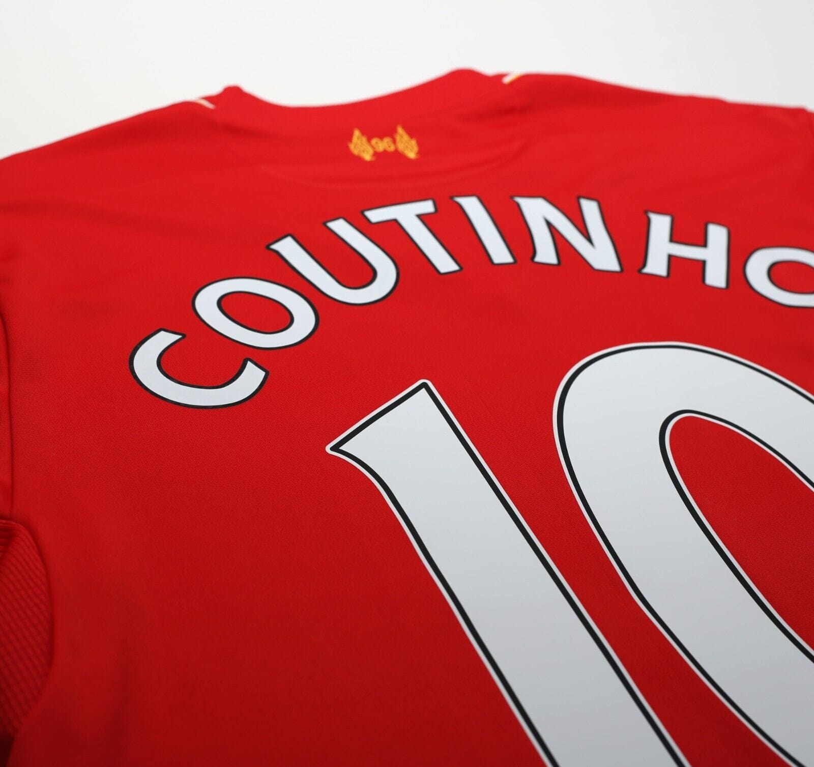 2015/16 COUTINHO #10 Liverpool Vintage New Balance Home Football Shirt (M)