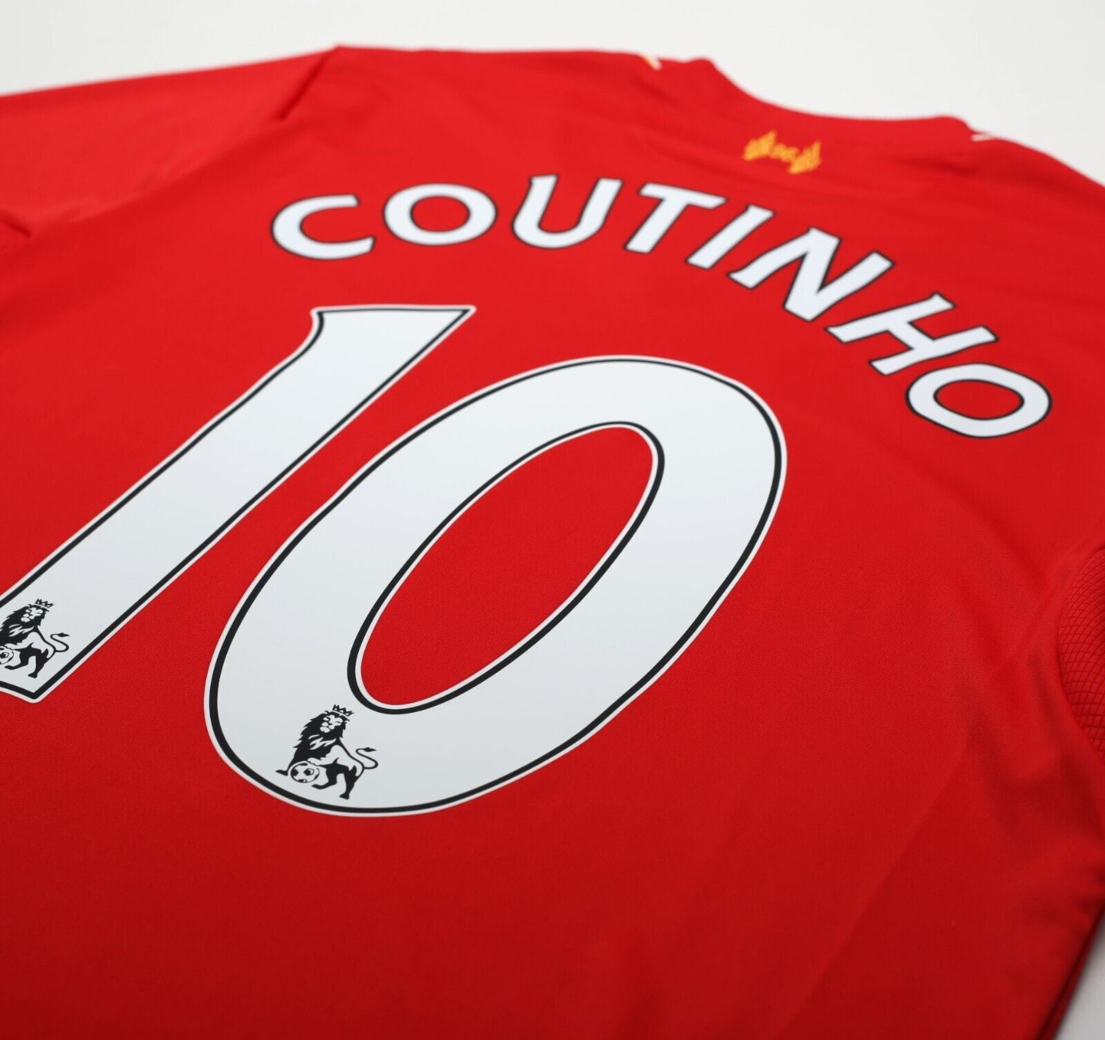 2015/16 COUTINHO #10 Liverpool Vintage New Balance Home Football Shirt (M)