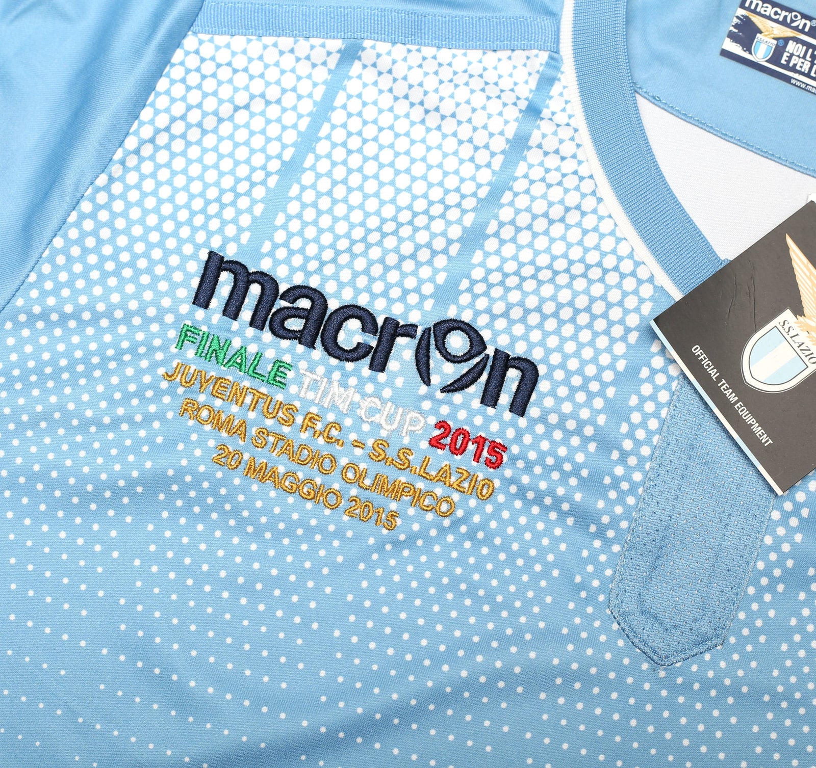 2015/16 LAZIO 'FIinale TIM Cup 2015' Macron Home Football Shirt (L) BNWT