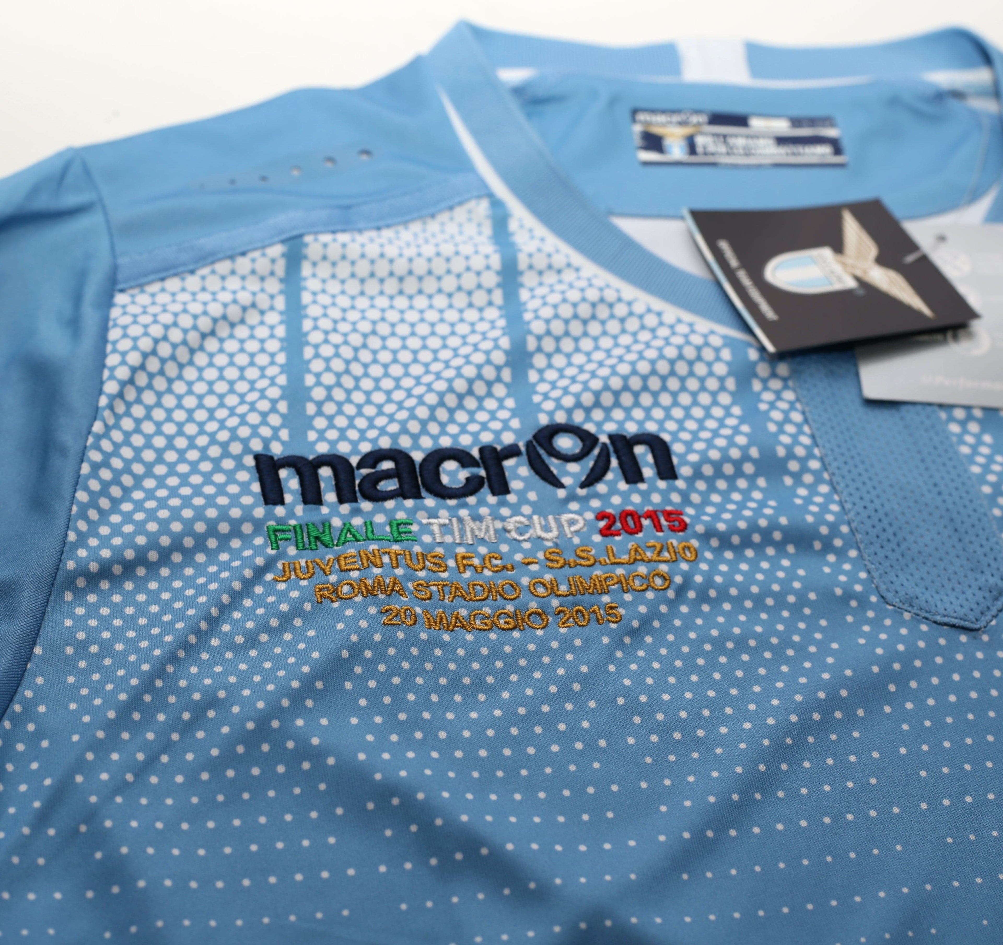 2015/16 LAZIO 'FIinale TIM Cup 2015' Macron Home Football Shirt (L) BNWT