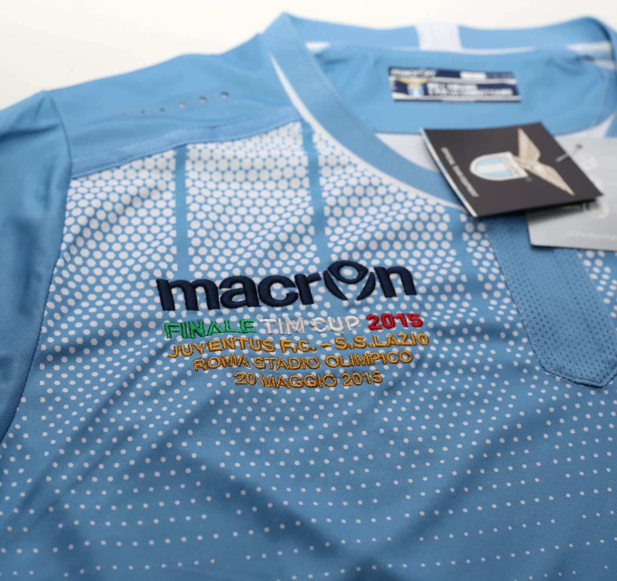 2015/16 LAZIO 'FIinale TIM Cup 2015' Macron Home Football Shirt (L) BNWT
