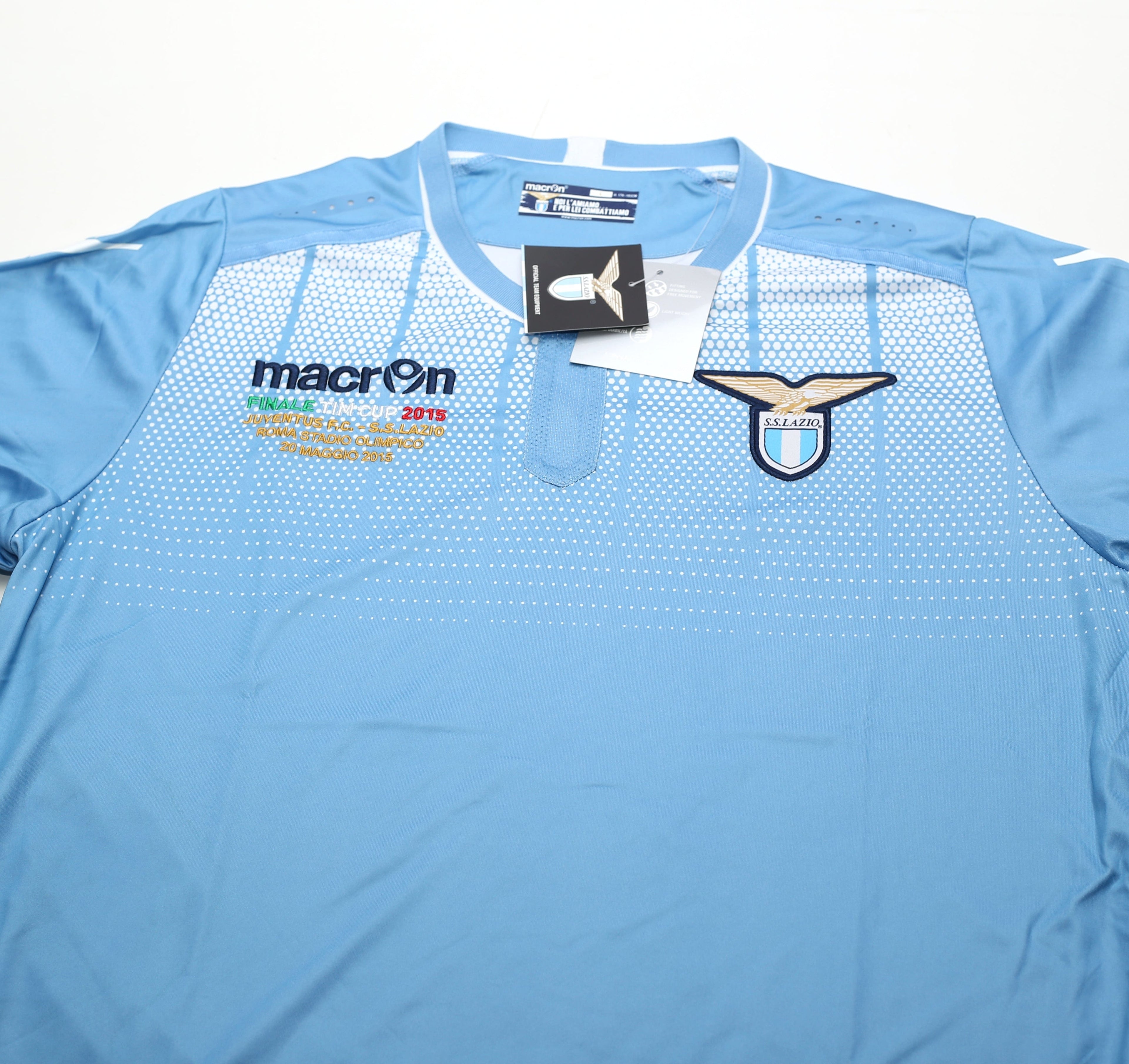 2015/16 LAZIO 'FIinale TIM Cup 2015' Macron Home Football Shirt (L) BNWT