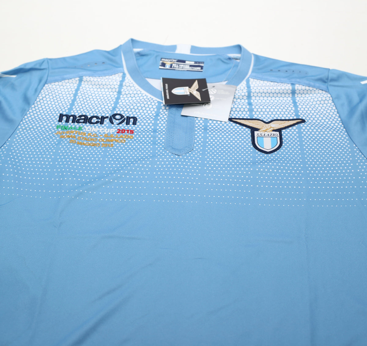 2015/16 LAZIO 'FIinale TIM Cup 2015' Macron Home Football Shirt (L) BNWT