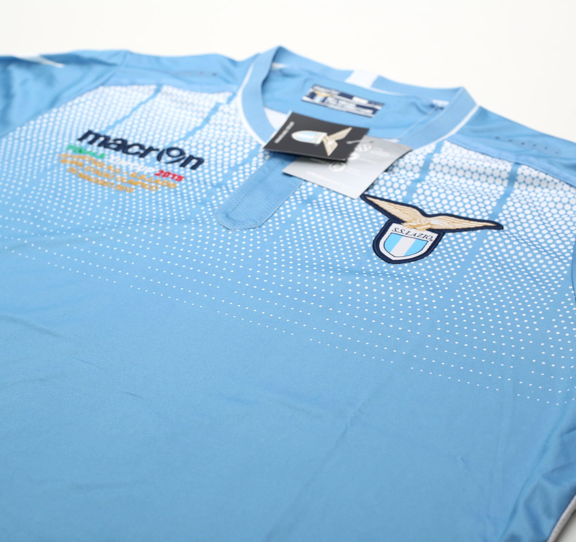2015/16 LAZIO 'FIinale TIM Cup 2015' Macron Home Football Shirt (L) BNWT