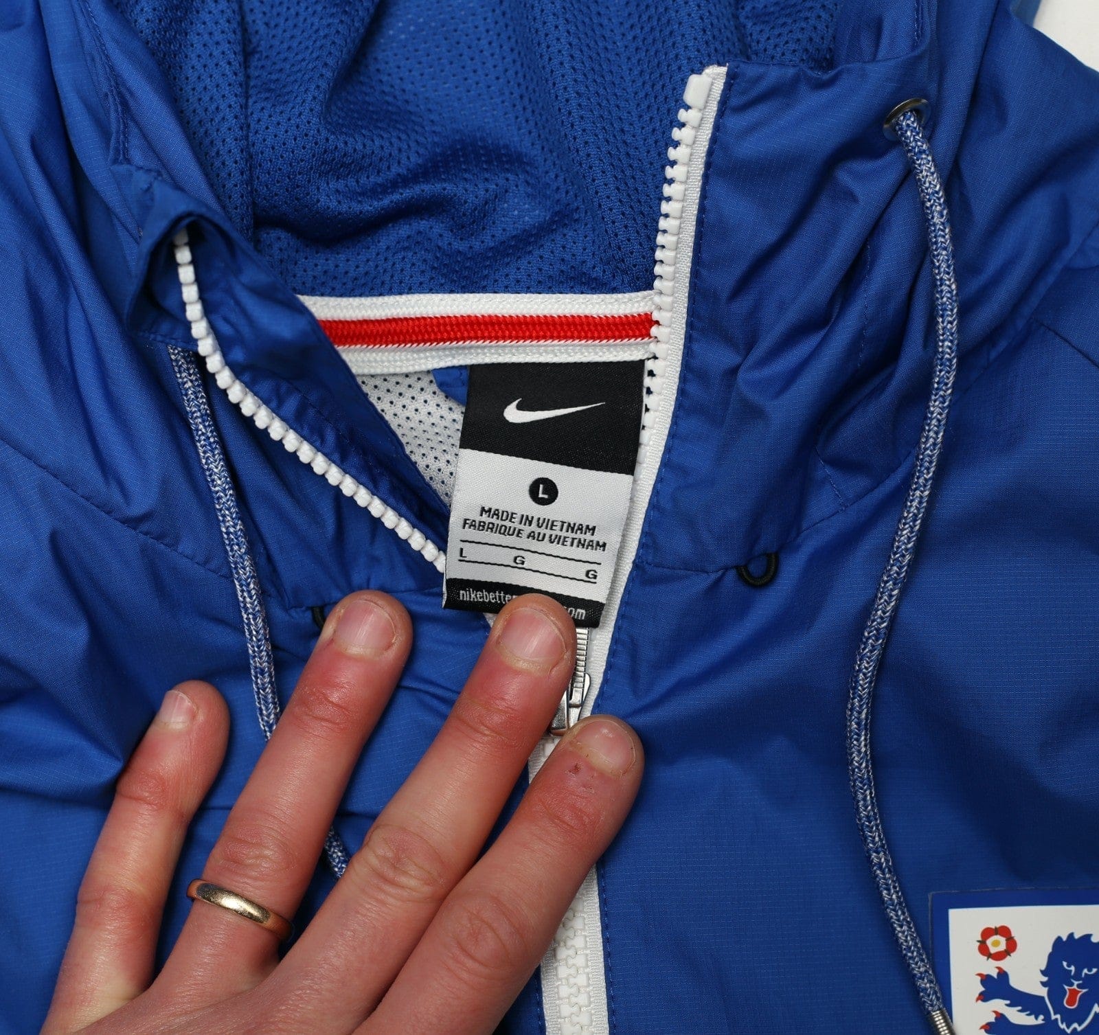 2016/17 ENGLAND Nike Hooded Football Track Top Jacket (L) Euro 2016