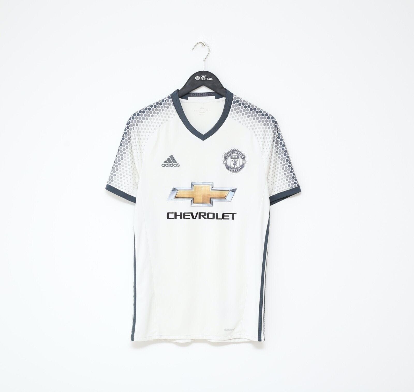 2016/17 Manchester United adidas third football shirt in grey and white