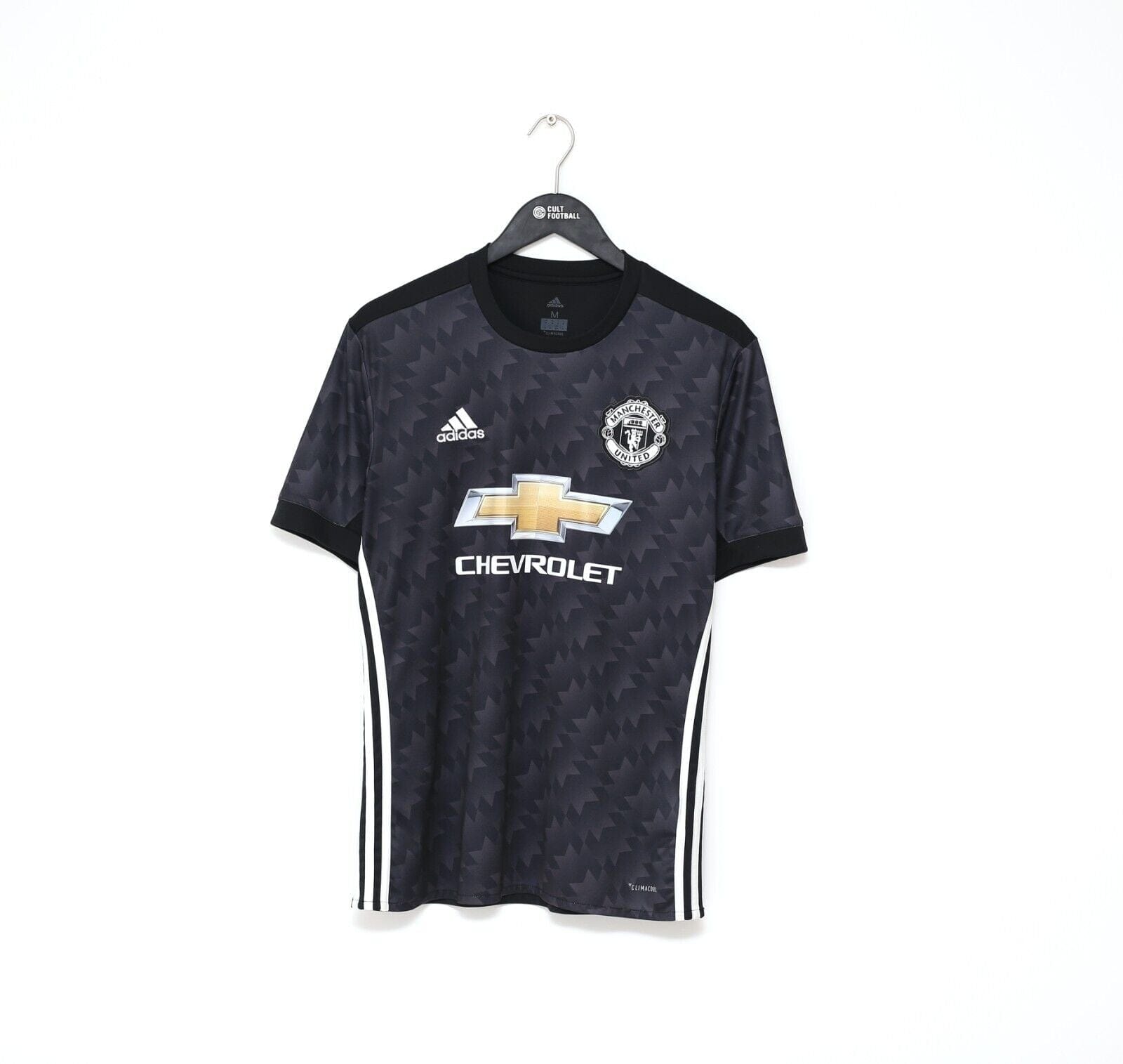 2017/18 Rashford #19 Manchester United adidas away football shirt in black with grey pattern